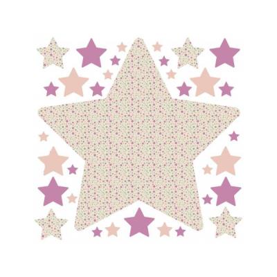 Stickers muraux Etoile motif etoile rose - Dim.L 50 x H 50 cm pour 38