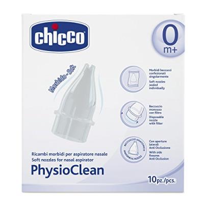 CHICCO - 4982000000 - RECHARGES SOFT POUR ASPIRATEUR NASAL SOFT AND EASY PHYSIOCLEAN - X10 - 0 MOIS + pour 10