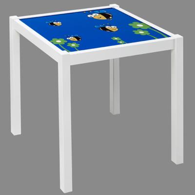 Table enfant en bois blanc avec de pieds carrs, Dimensions : 48 x 48 x 43 cm -PEGANE- pour 80