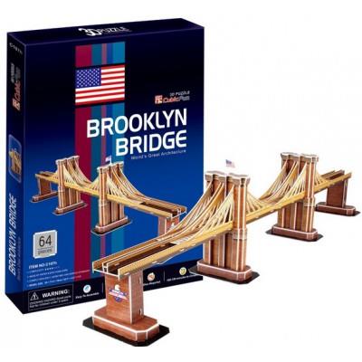 Puzzle 64 Pices : Puzzle 3D - Etat-Unis, New-York : Pont de Brooklyn, Cubic Fun pour 15