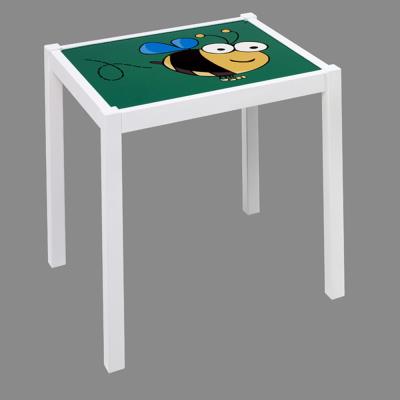 Table enfant en bois blanc/verde, Dimensions : 48 x 48 x 43 cm -PEGANE- pour 80