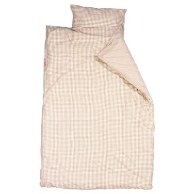 taftan - housse de couette et taie doreiller vichy beige (100 x 135 cm) - beige pour 85