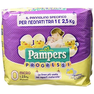 PAMPERS - 81374899 - NEW BABY COUCHES - TAILLE MICRO - 1-2,5 KG - PAQUET X 24 COUCHES pour 12