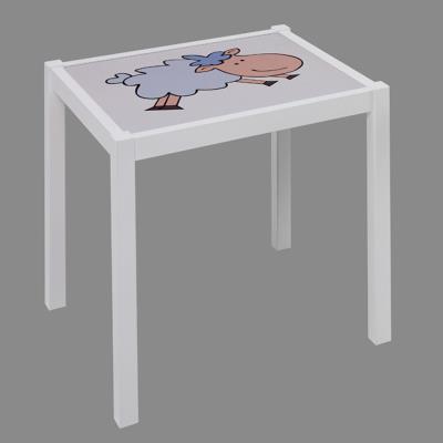 Table enfant en bois blanc, Dimensions : 48 x 48 x 43 cm -PEGANE- pour 83