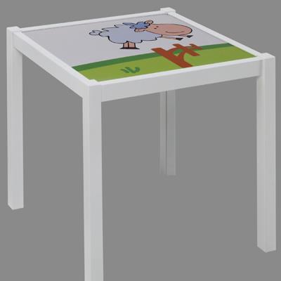 Table enfant en bois blanc, Dimensions : 48 x 48 x 43 cm -PEGANE- pour 83