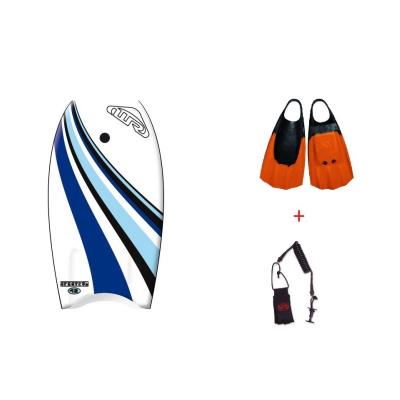 Pack Leash + Palmes + Bodyboard Spectrum Eps 42 Wave Rebel - Taille Palmes - M pour 135