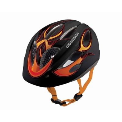 Carrera E0444 Boogie Casque Vélo Avec Éclairage Arrière Pour Enfant Noir Black Flames 46-51 Cm pour 42