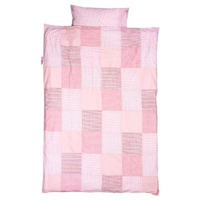 taftan - housse de couette et taie doreiller patchwork rose (100 x 135 cm) - rose pour 87