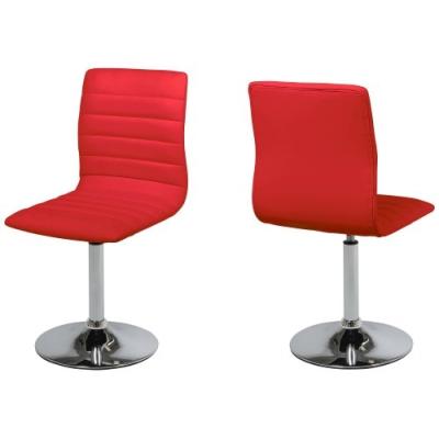 ac design furniture 51639 lot de 2 chaises pivotantes  360 avec pied mtallique et siges imitation cuir rouge/chrom pour 142