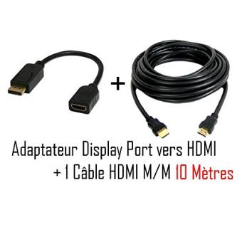 CABLING&reg; Adaptateur Displayport/HDMI Male/Femelle + cordon HDMi M/M