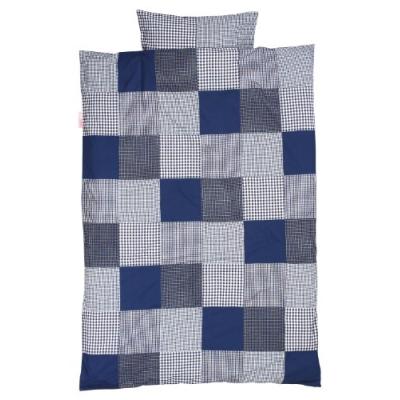 taftan - housse de couette et taie doreiller patchwork bleu fonc (100 x 135 cm) - bleu fonc pour 87