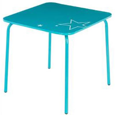 Table en mtal pour enfant coloris Lagon - Dim : L.48 x l.48 x h.48 cm -PEGANE- pour 40