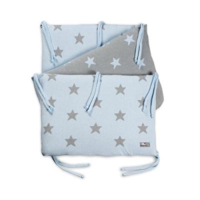 babys only - tour de lit star bleu ciel / gris (pour lit 60 x 120 cm) - bleu ciel / gris pour 138