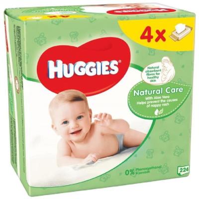 HUGGIES Nouvelles Lingettes Natural Care 4 X56 pour 19