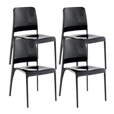 Xena lot de 4 chaises de salle a manger noir pour 167