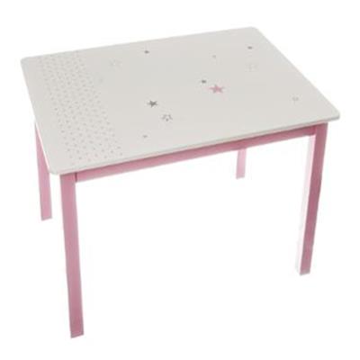 Table en bois pour enfant Rose et blanche, L 77 x L 55 x H 48 cm -PEGANE- pour 57