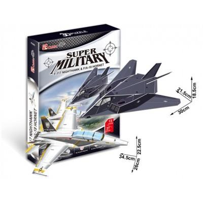 Puzzle 27 Pices : Puzzle 3D - F-117 Nightawk & F/A-18 Hornet, Cubic Fun pour 49