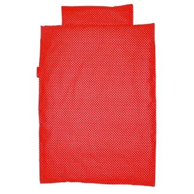 taftan - housse de couette et taie doreiller  pois rouge (100 x 135 cm) - rouge pour 67