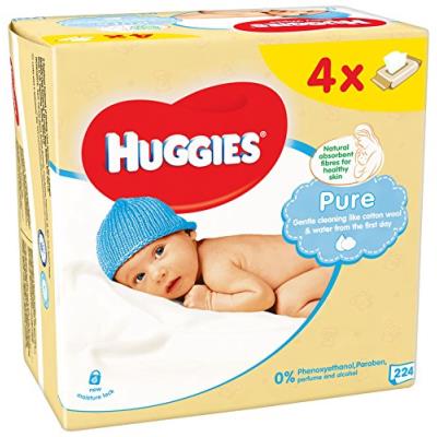 HUGGIES Nouvelles Lingettes Pure 4 X 56 pour 19