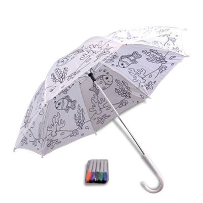 Parapluie motif poissons pour enfants parapluie  colorier, 5 feutres pour 14