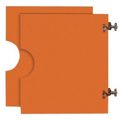 2 petites portes basses en bois pour la grande armoire orange, coloris orange. Dim: L50 x H57 cm. pour 84