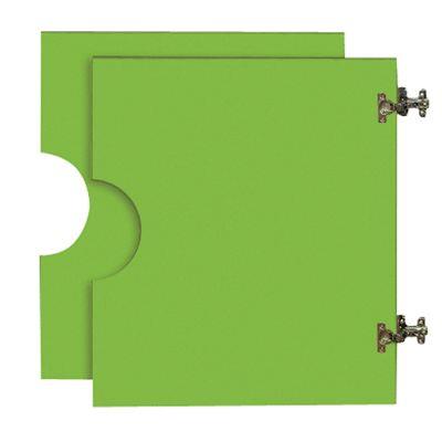 2 petites portes basses en bois pour la grande armoire verte, coloris: vert. Dim: L50 x H57 cm. pour 84