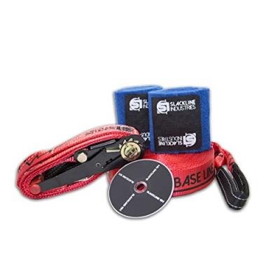 Slackline Industries Base Line Kit De Slackline Avec Protection Pour Arbres Et Dvd Rouge 25 M pour 117