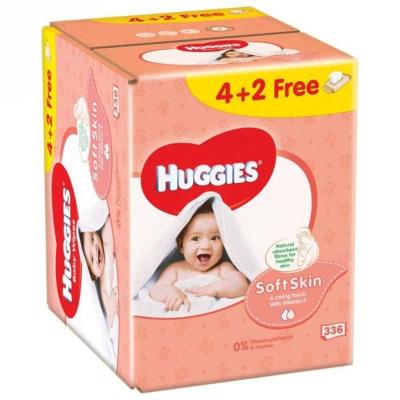 HUGGIES Nouvelles Lingettes Soft Skin 4+ 2 Gratuit pour 20