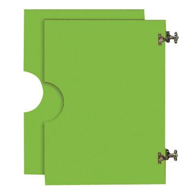 2 portes hautes en bois pour la grande armoire verte, coloris: verte. Dim: L50 x H69 cm. pour 88
