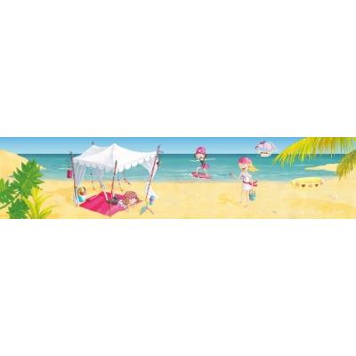 wandpiraten papier peint mural pour enfants pirates sur la plage 200 x 46,5 cm pour 67