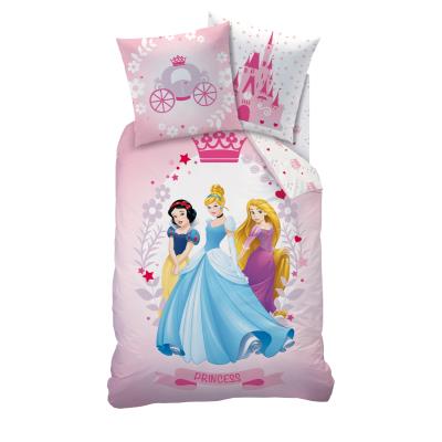 Housse de couette 1 place + 1 taie doreiller DISNEY PRINCESS 100% coton pour 48