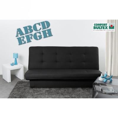 Posh banquette clic-clac convertible lit bultex 3 places simili noire pour 403