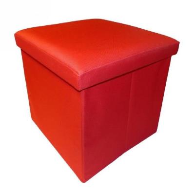 Pouf et rangement pliable rouge 38 cm pour 28