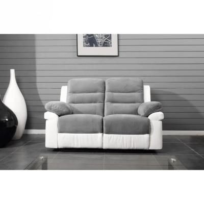 Luna - canap de relaxation simili et tissu 2 places - 156x93x103cm - gris et blanc pour 587