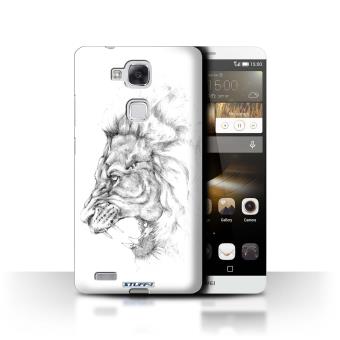 pour Huawei Ascend Mate7 / Lion Design / Dessin Croquis Collection