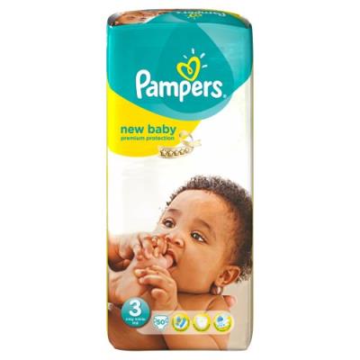 PAMPERS New Baby T3 Midi 4-9 kg x50 couches pour 26