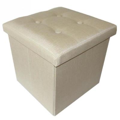 Pouf et rangement pliable beige 38 cm pour 30