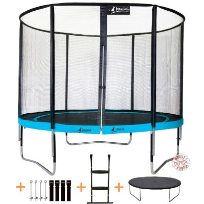 Kangui - Trampoline De Jardin Rond 305 Cm + Filet De Sécurité + Échelle + Bâche De Protection + Kit D´ancrage Punchi Atoll 300 pour 305