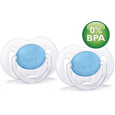 AVENT - 2 sucettes transparentes bleues silicone 0-6 mois pour 7