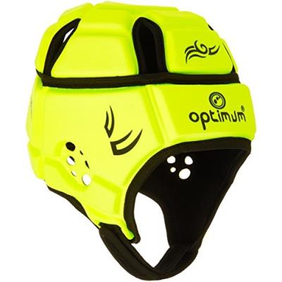 Optimum Casques De Rugby Hedweb Classic Tribal Enfant, Noir Jaune Fluo, Garçon Large pour 40