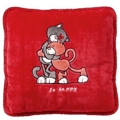 Coussin Peluche rouge Nici Chat Amoureux pour 30