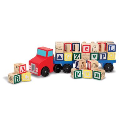 Camion en bois avec cubes ABC  empiler Tiger pour 32