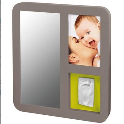 BABY ART - Cadre modern mirror print frame taupe / violet-lime pour 39