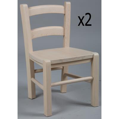 Lot de 2 chaises pour enfant en htre massif, blanchie - Dim : Ht500 x Ht Ass270 x L300 x P285 mm -PEGANE- pour 113