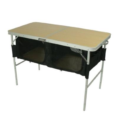 10t Portable Box Table De Camping Pliant Argent Noir Bois 120 X 60 X 68 Cm pour 112