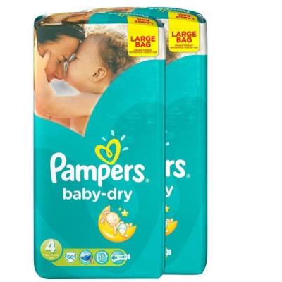 PAMPERS Baby Dry T4 7-18 kg Value+ x60 couches pour 50
