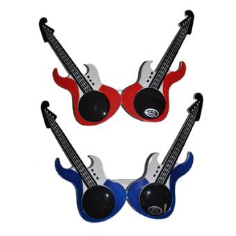 accessoires de déguisement lunettes guitare bleue ou rouge accessoire