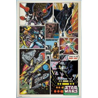 Poster Encadré: Star Wars Retro Comic (91x61 cm), Cadre Plastique