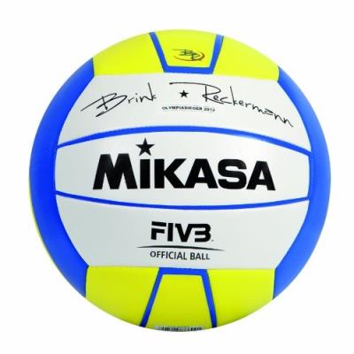 Mikasa 1619 Ballon De Beach-volley Brink Reckermann Bleu Jaune Blanc pour 43