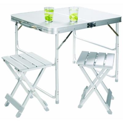 Grand Canyon Koffertisch Table Camping Pliante 2 Tabourets Inclus Argent 80 X 60 X 64 Cm pour 127